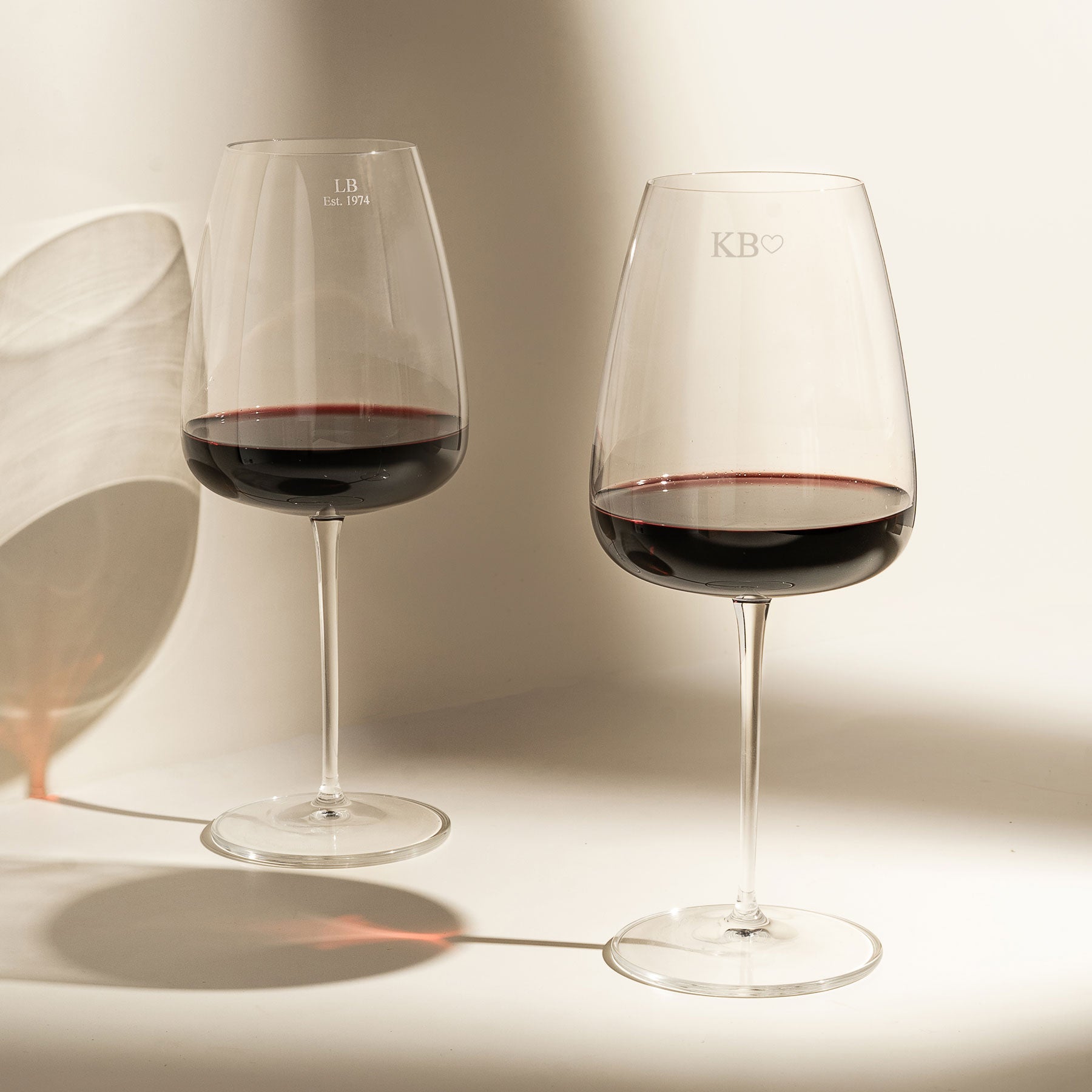 Personalised Red Wine Glass Bordeaux - Set of 2