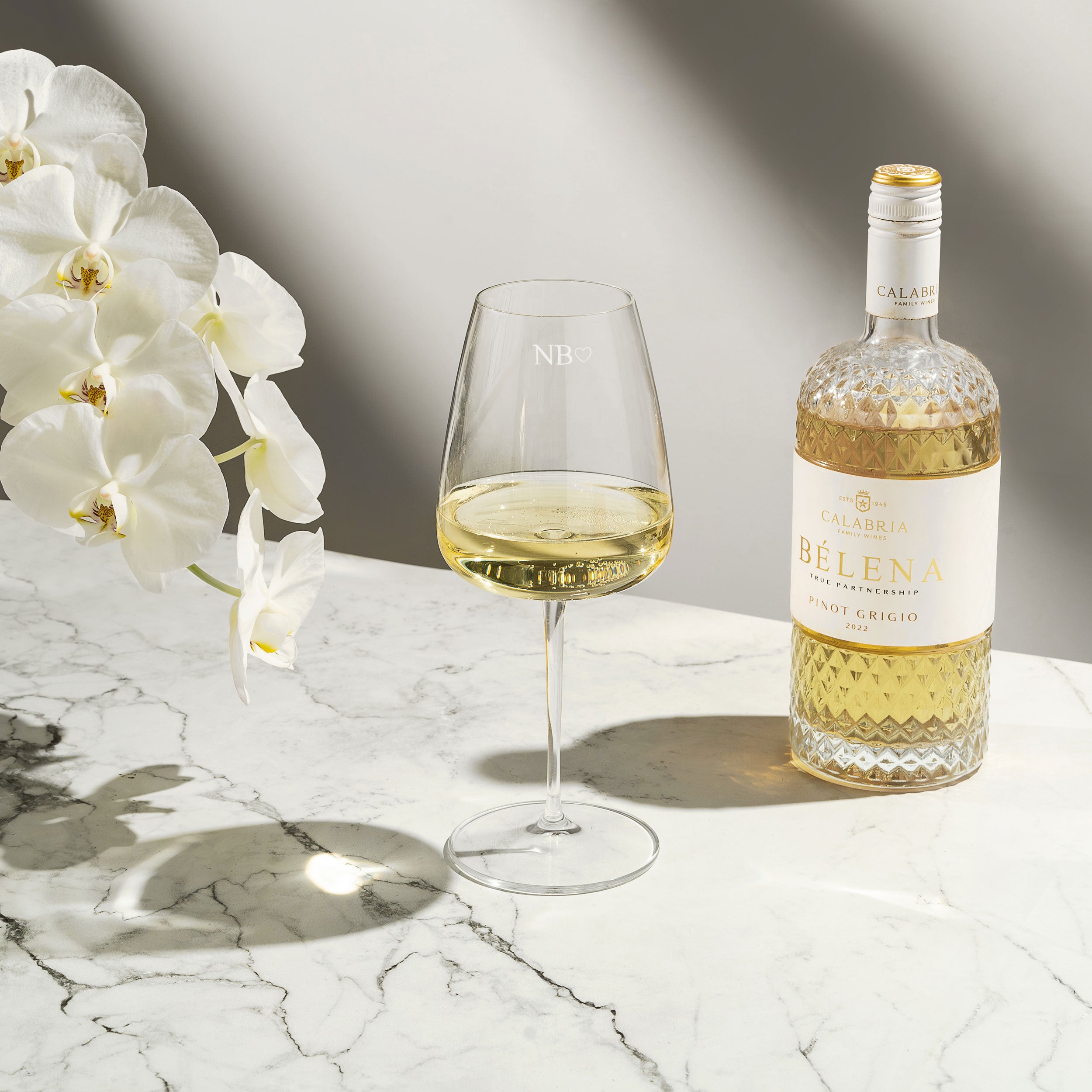 Personalised White Wine Glass Burgundy - Single