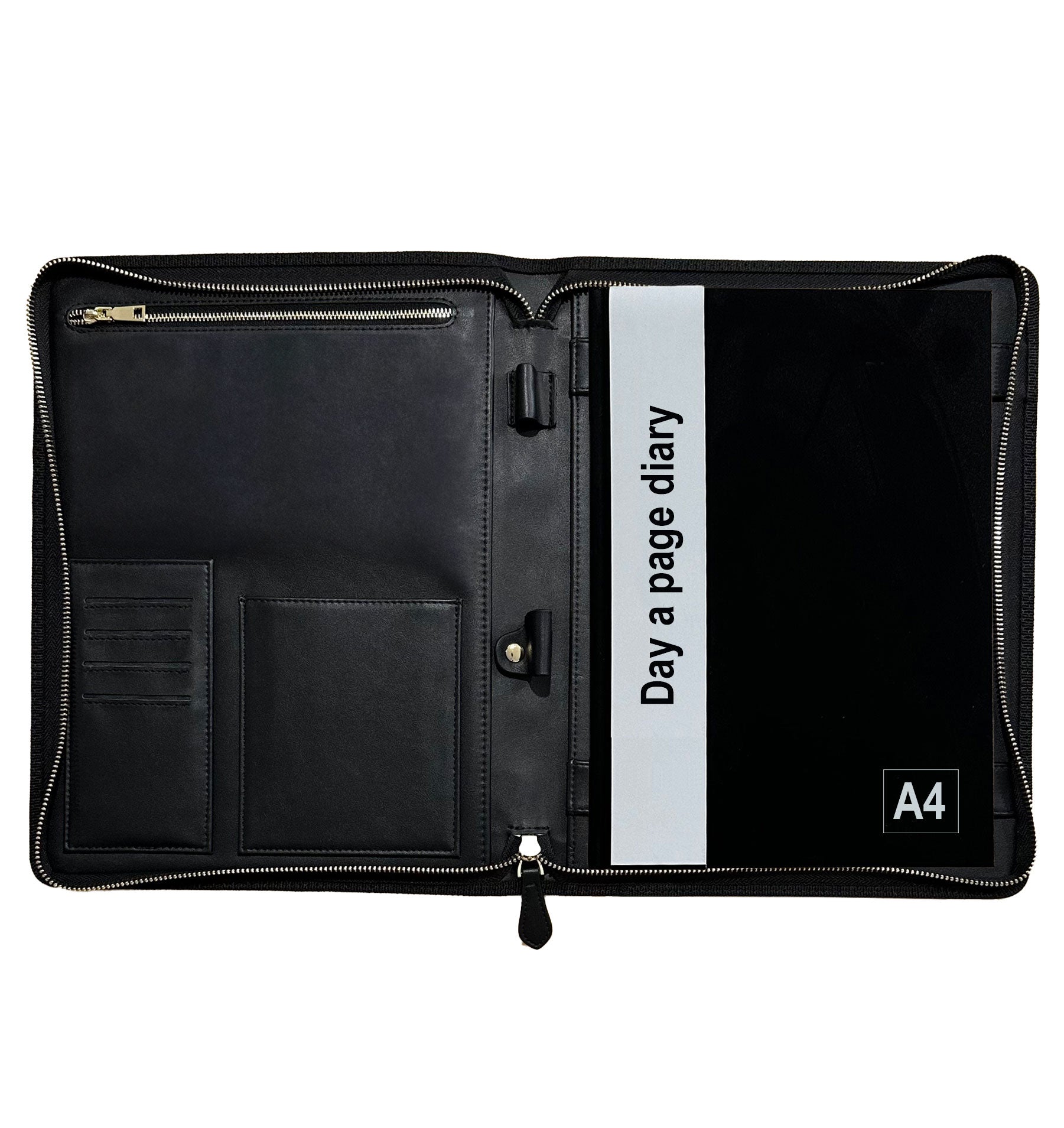 A4 Vegan Leather Compendium - extra large storage