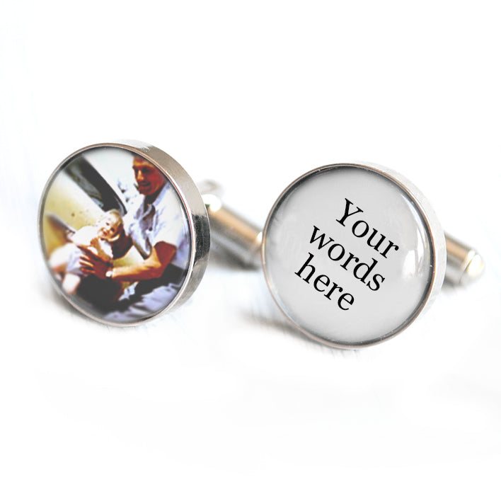 Your custom text and photo cufflinks