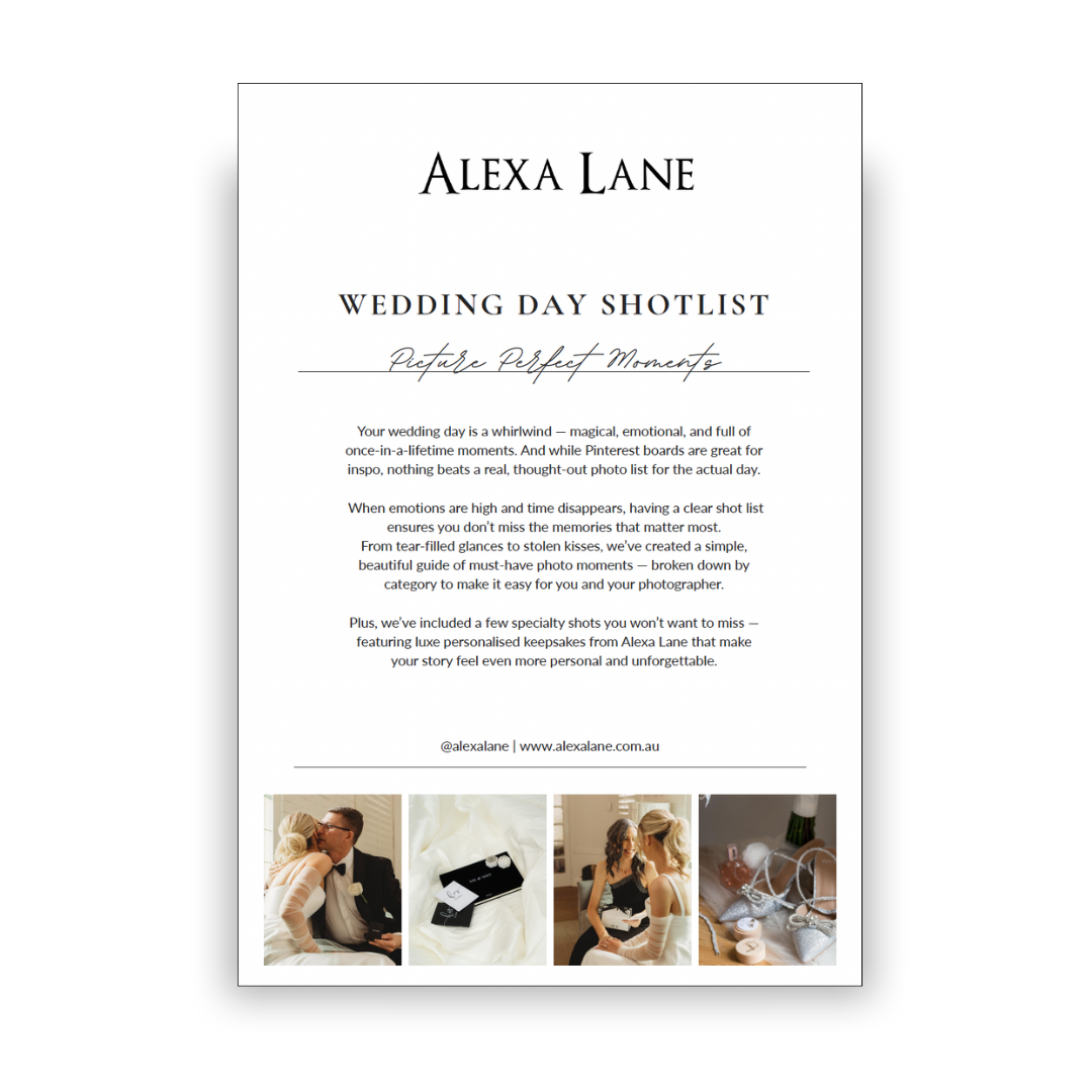 Wedding Day Shotlist Guide
