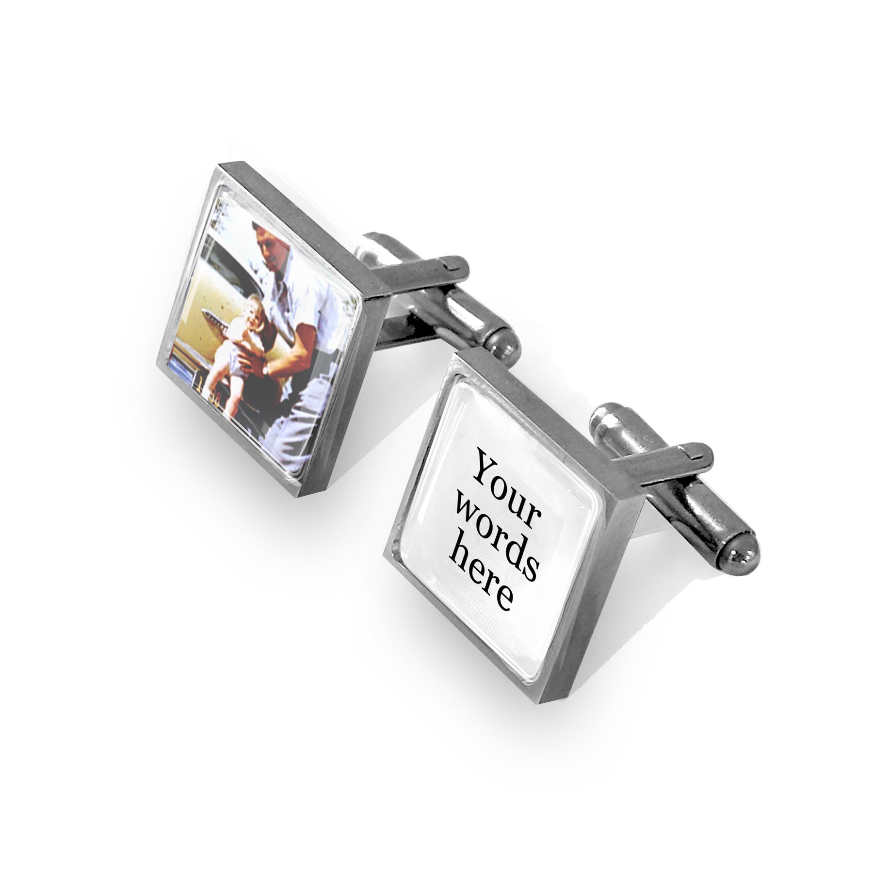 Your custom text and photo cufflinks