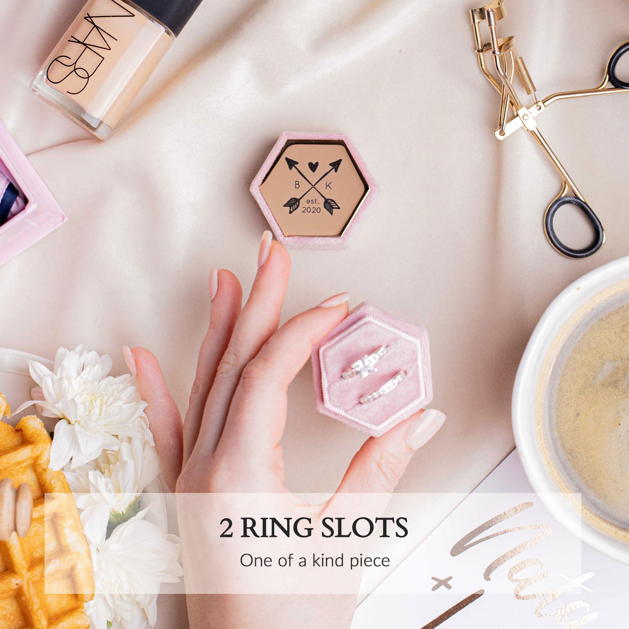 velvet ring box 2 ring slots