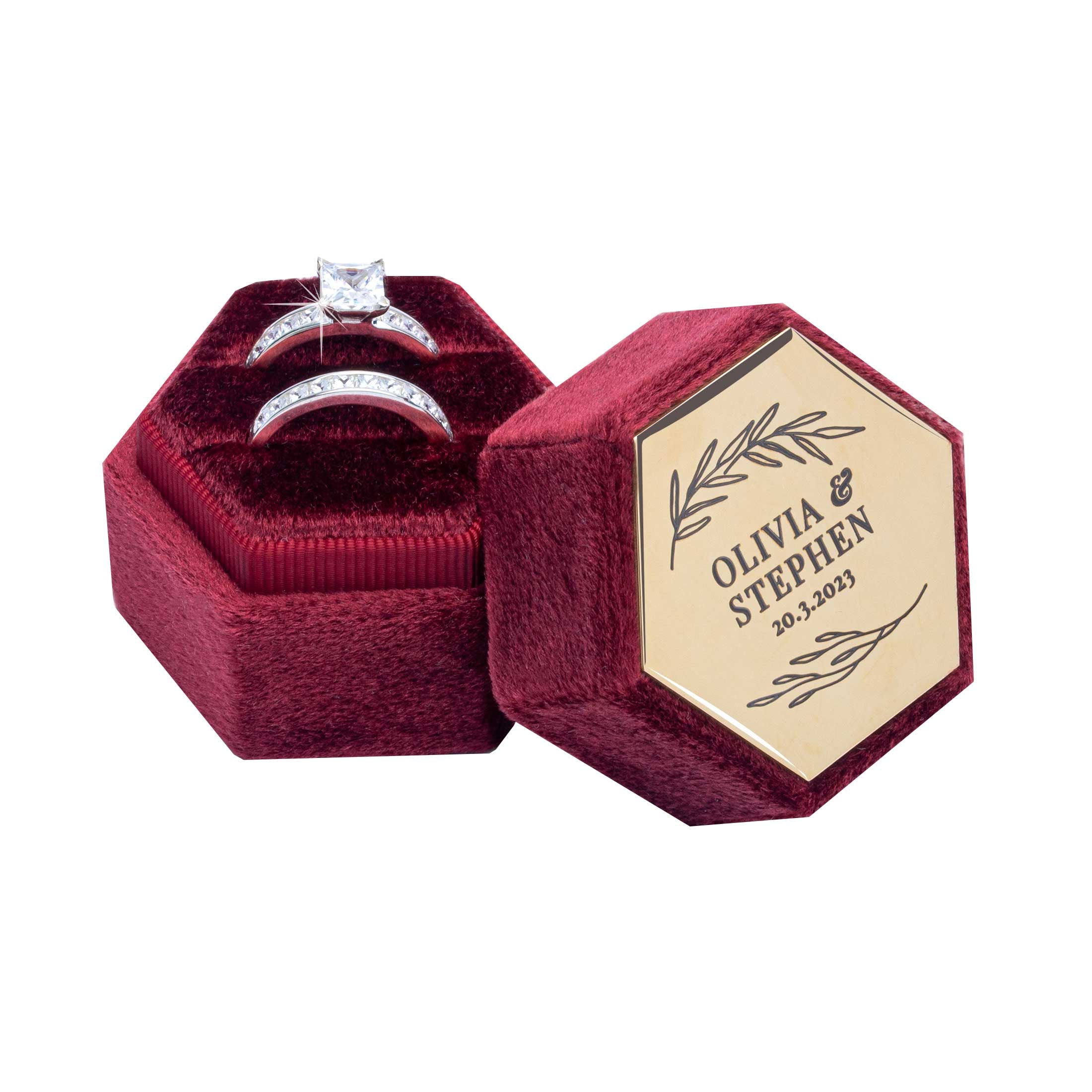 Velvet Personalised Ring Box