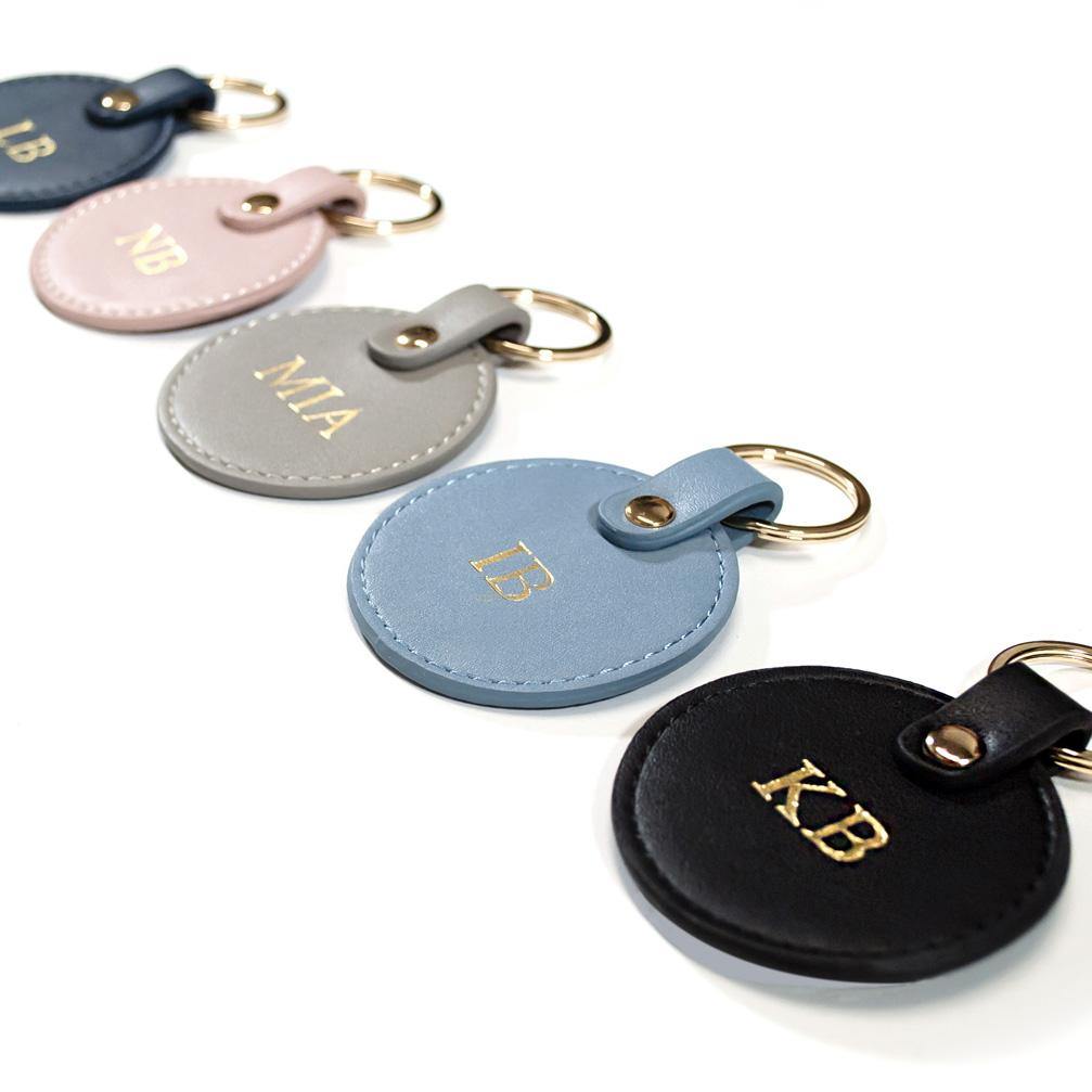 Vegan leather keyring antique blue - Alexa Lane