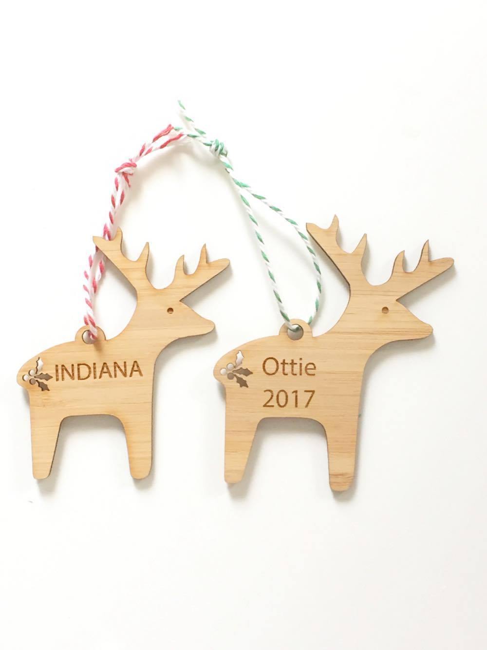 Personalised Christmas Decoration - choose from Reindeer, Dove and Angel designs - Alexa Lane