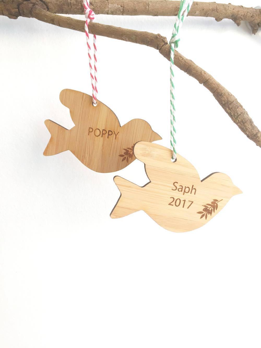 Personalised Christmas Decoration - choose from Reindeer, Dove and Angel designs - Alexa Lane
