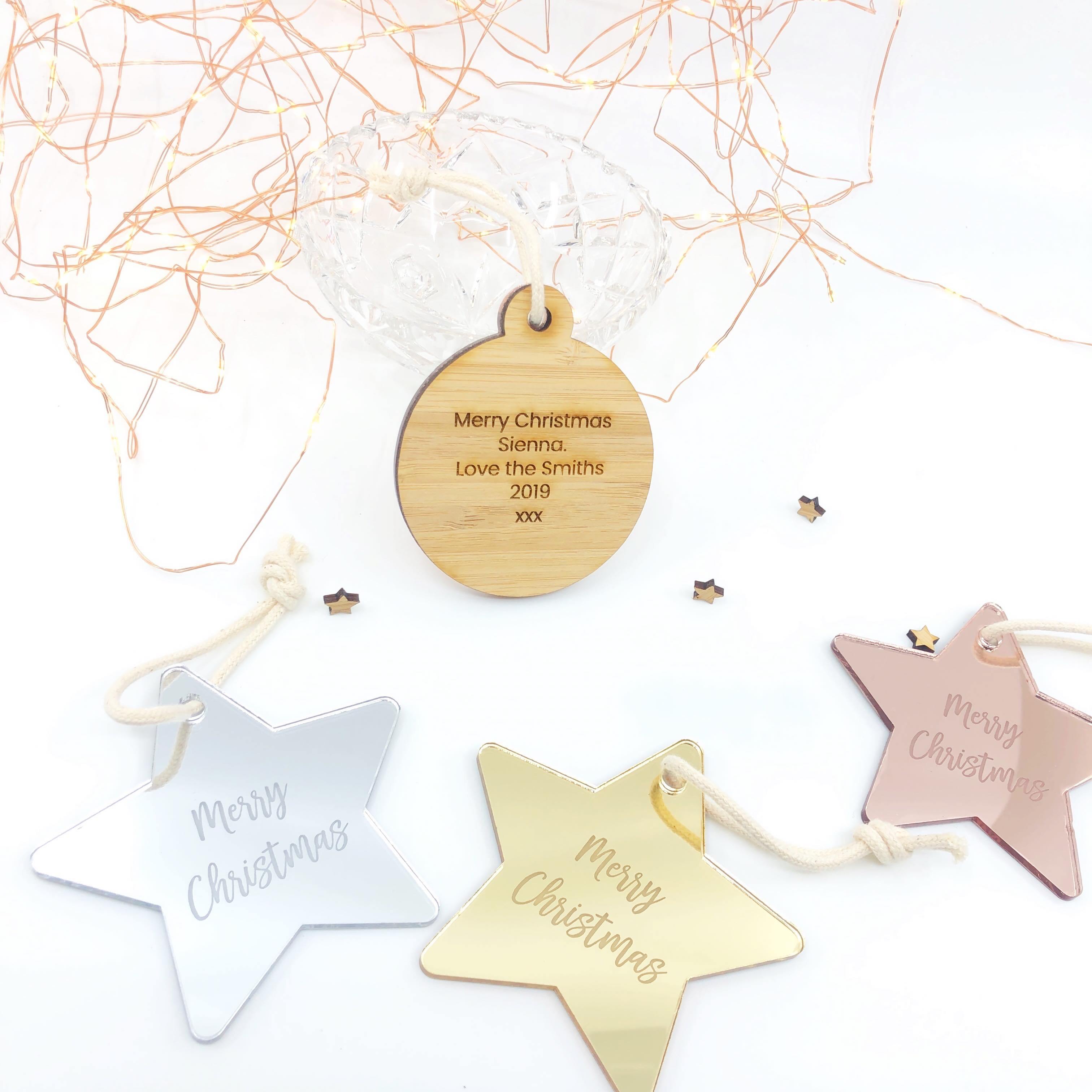 Christmas Timber & Acrylic Personalised Decoration - Alexa Lane