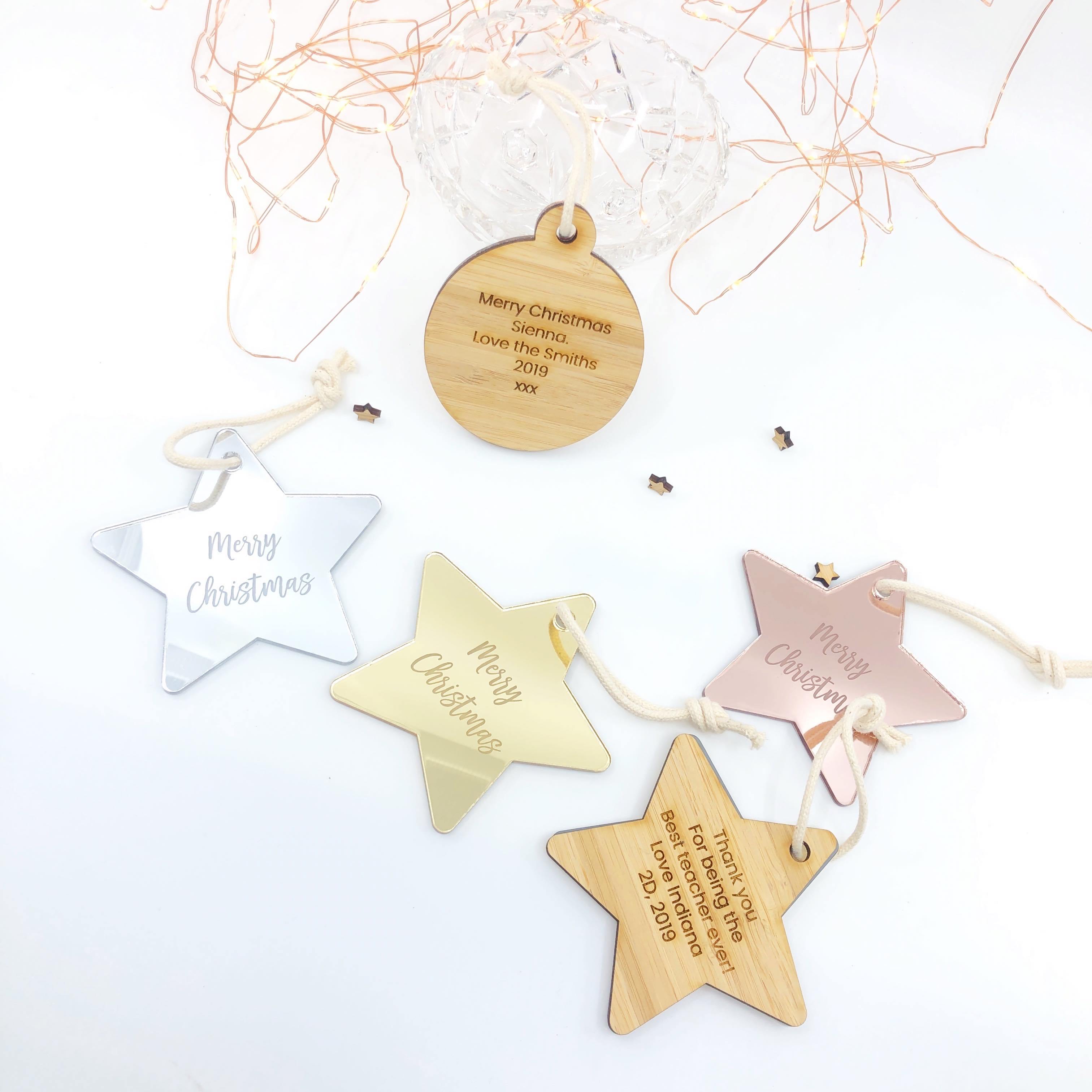 Christmas Timber & Acrylic Personalised Decoration - Alexa Lane