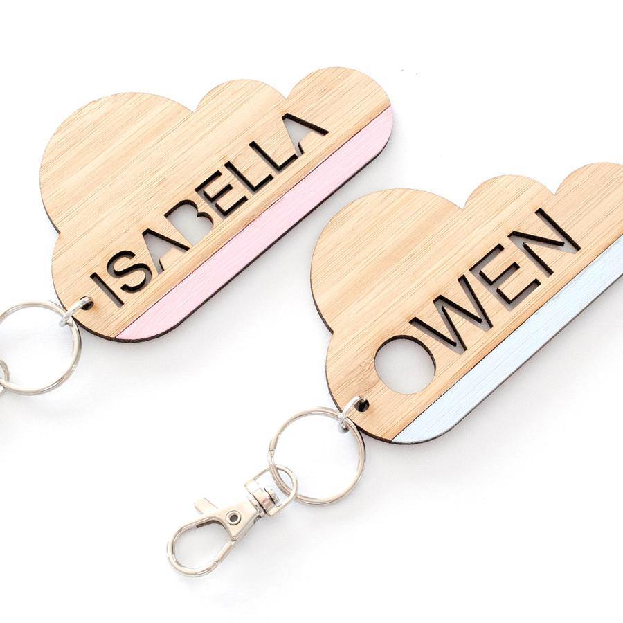 Custom name cloud bag tag and keyring - Alexa Lane