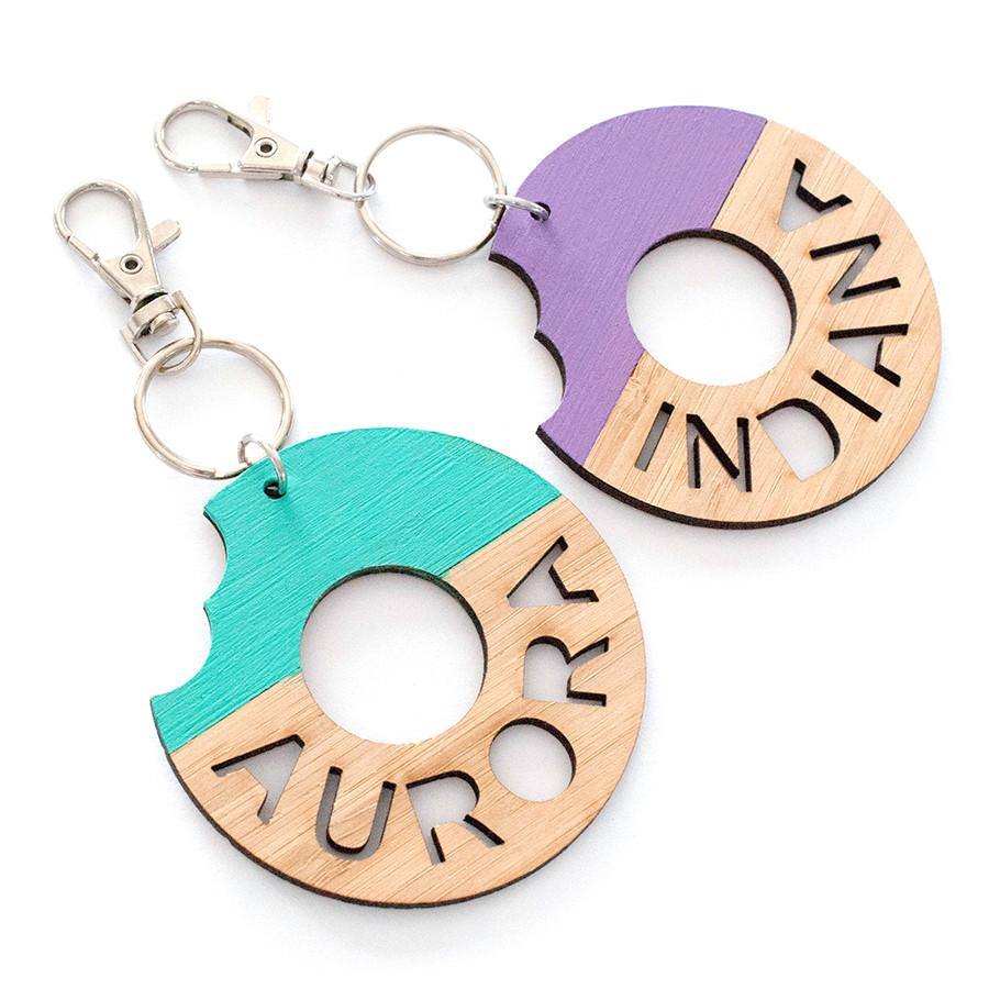 Custom name Doughnut bag tag and keyring - Alexa Lane