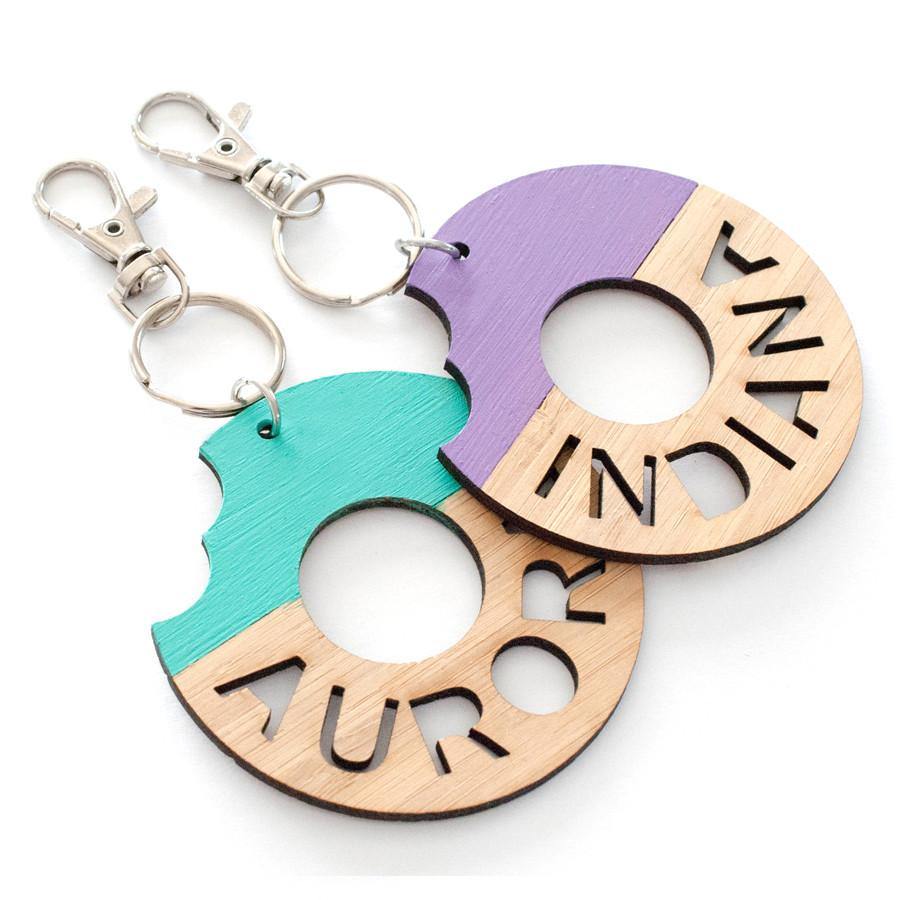 Custom name Doughnut bag tag and keyring - Alexa Lane