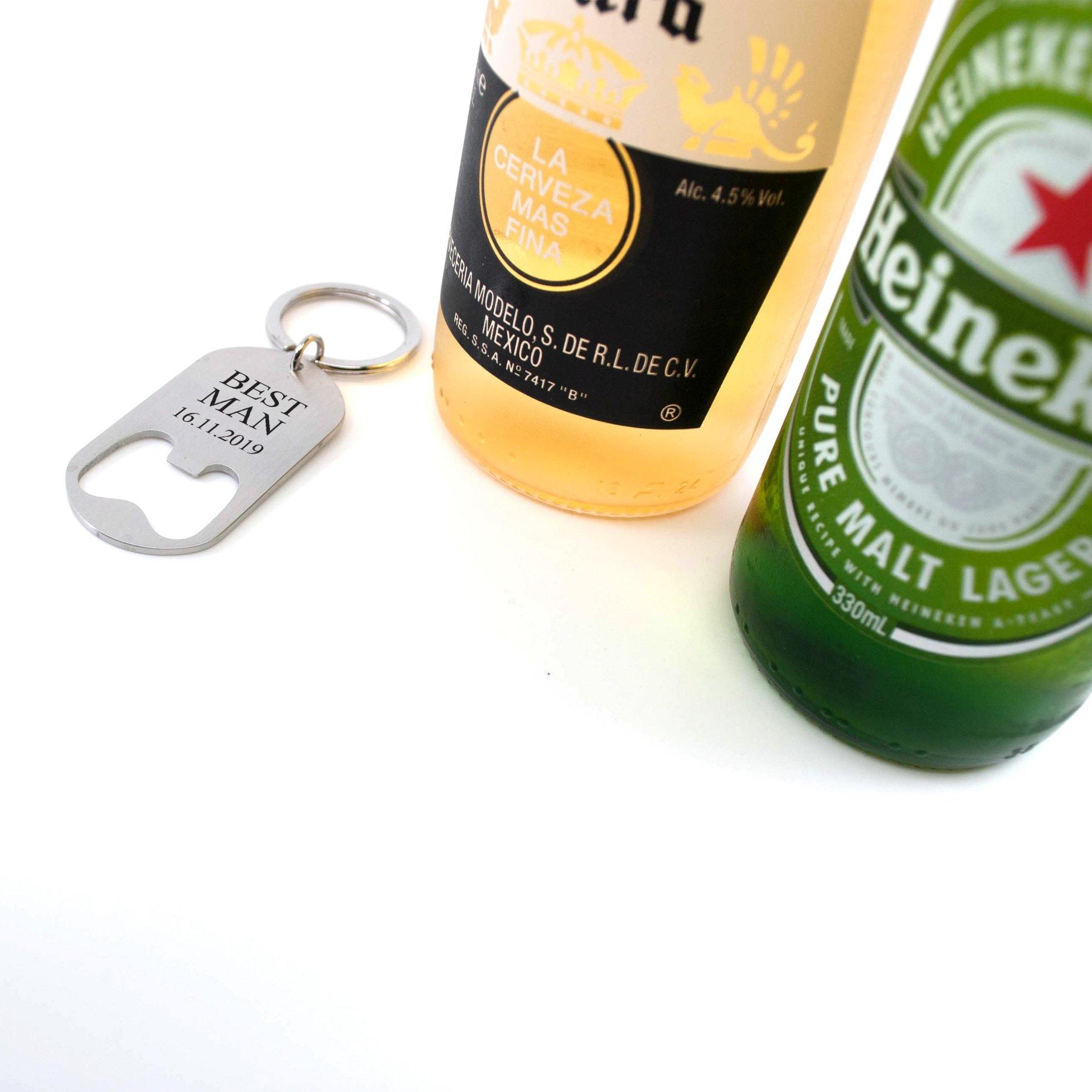 Best Man Personalised Bottle Opener Keyring - Alexa Lane