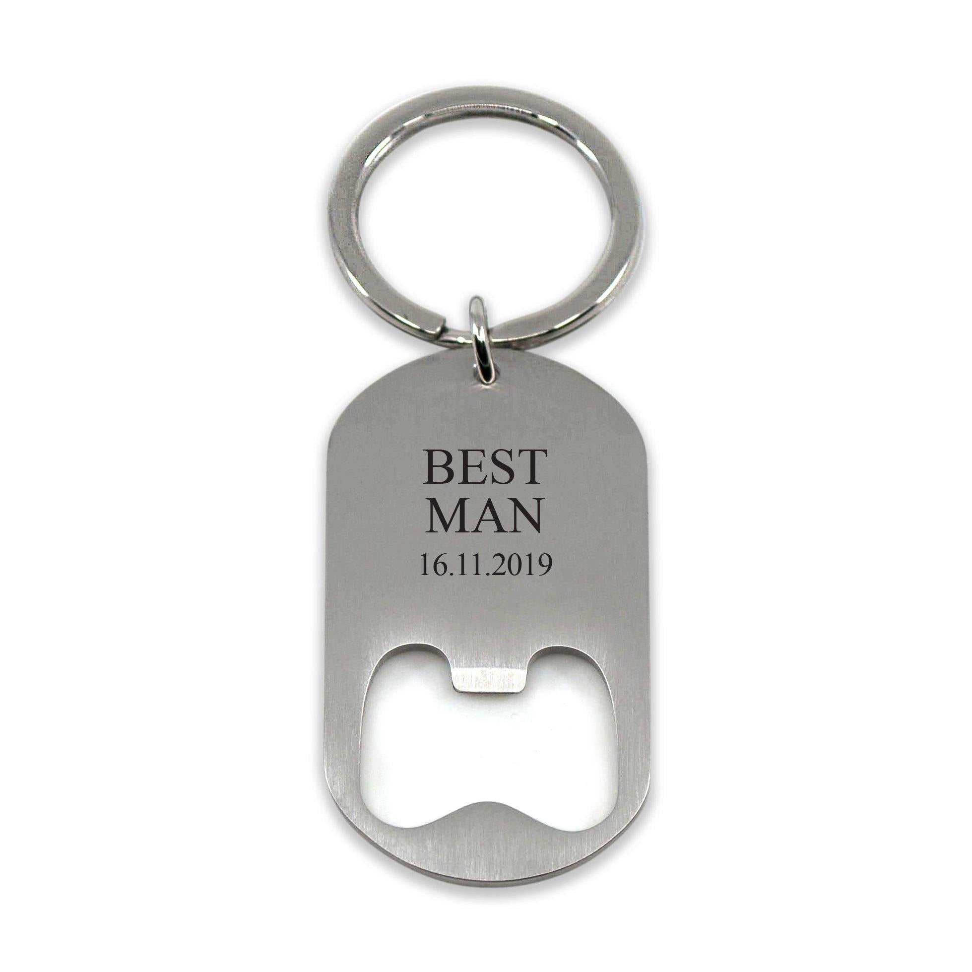 Best Man Personalised Bottle Opener Keyring - Alexa Lane