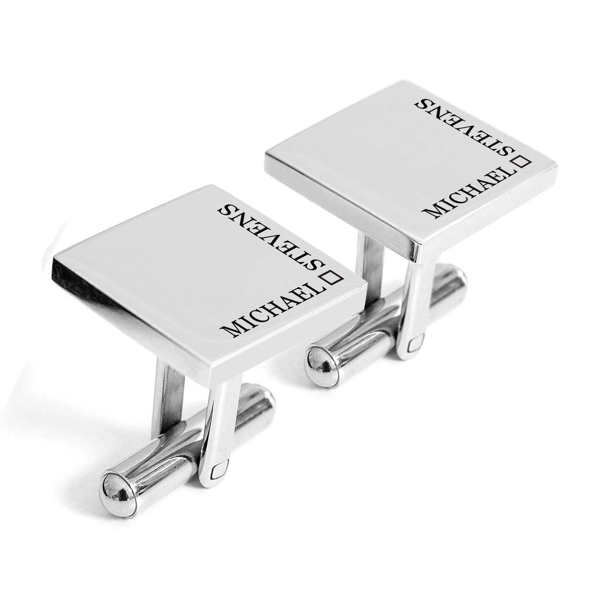 Personalised engraved cufflinks with name - Alexa Lane