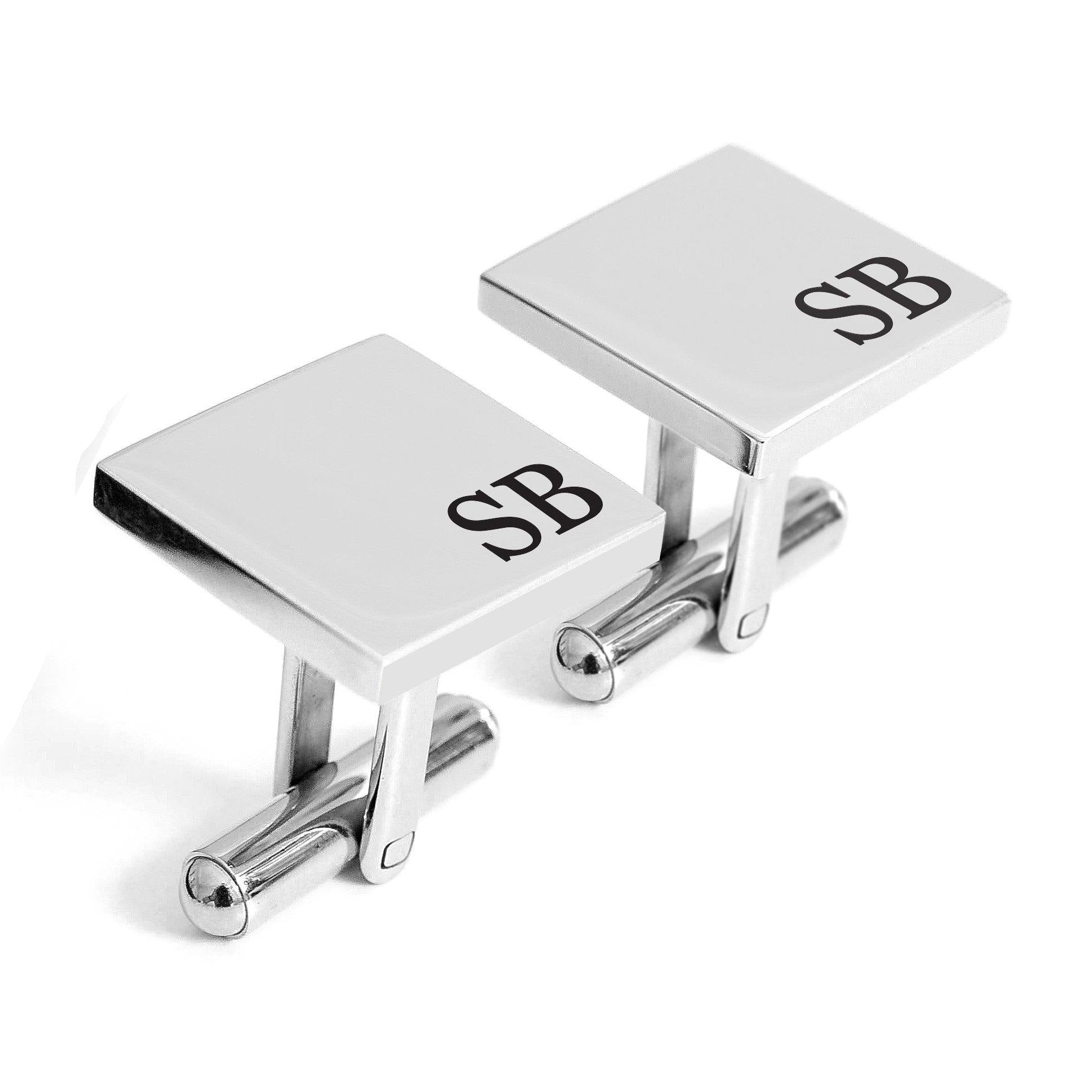 Personalised engraved Initial stainless cufflinks - Alexa Lane