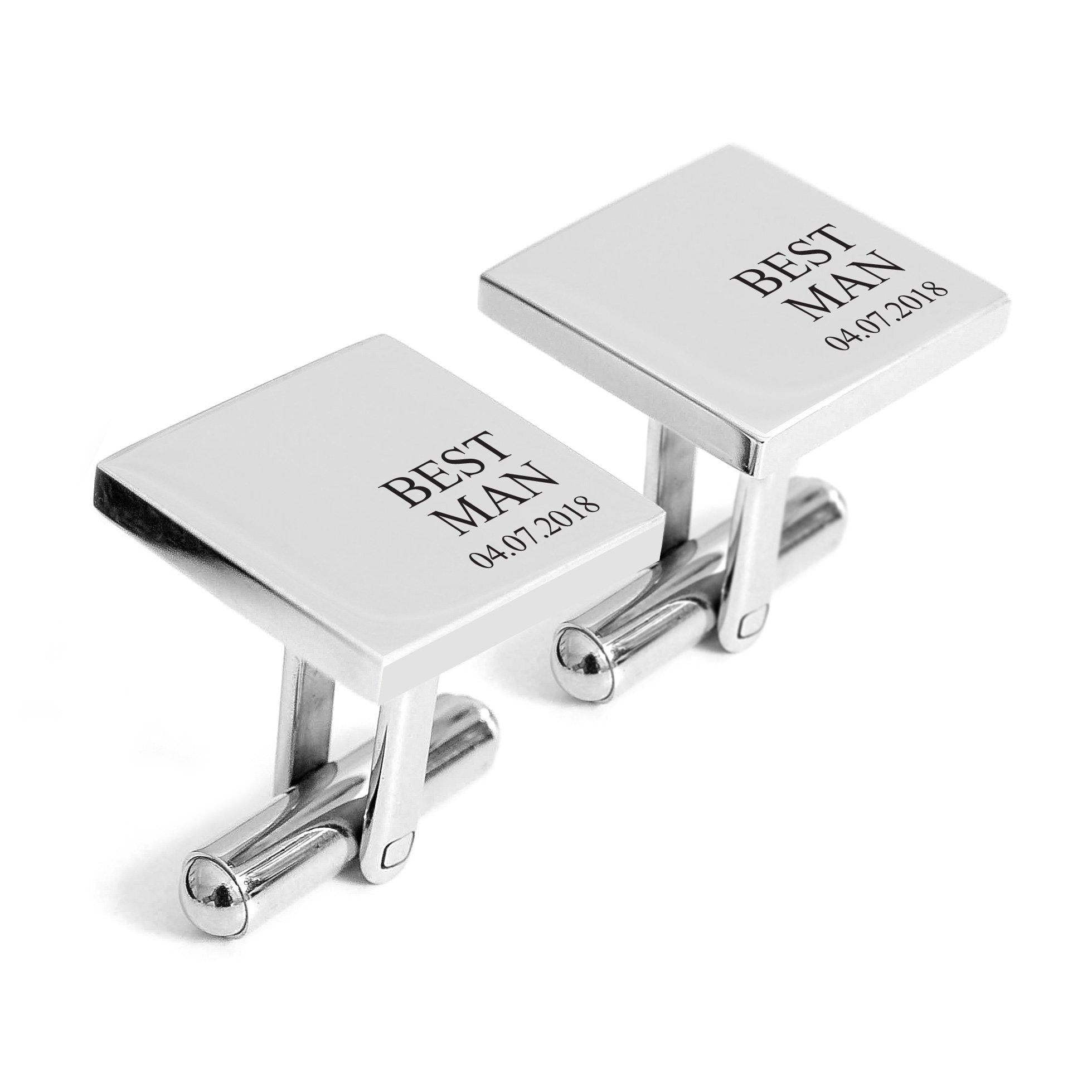 Best Man cufflinks with date - Alexa Lane