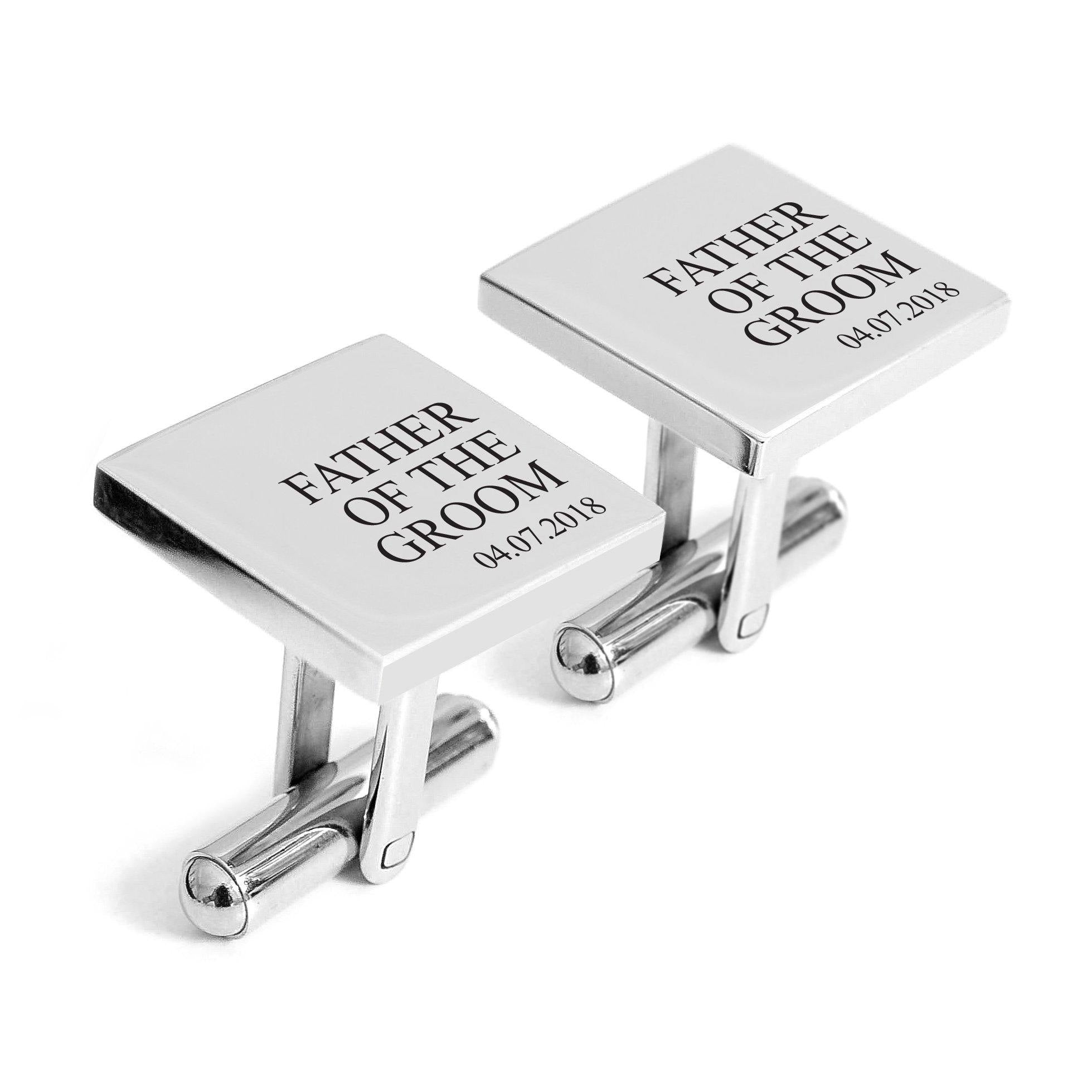 Father of the groom cufflinks with date - Alexa Lane