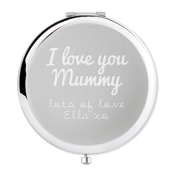 Mother's Day Compact Mirror I love you with name - Alexa Lane