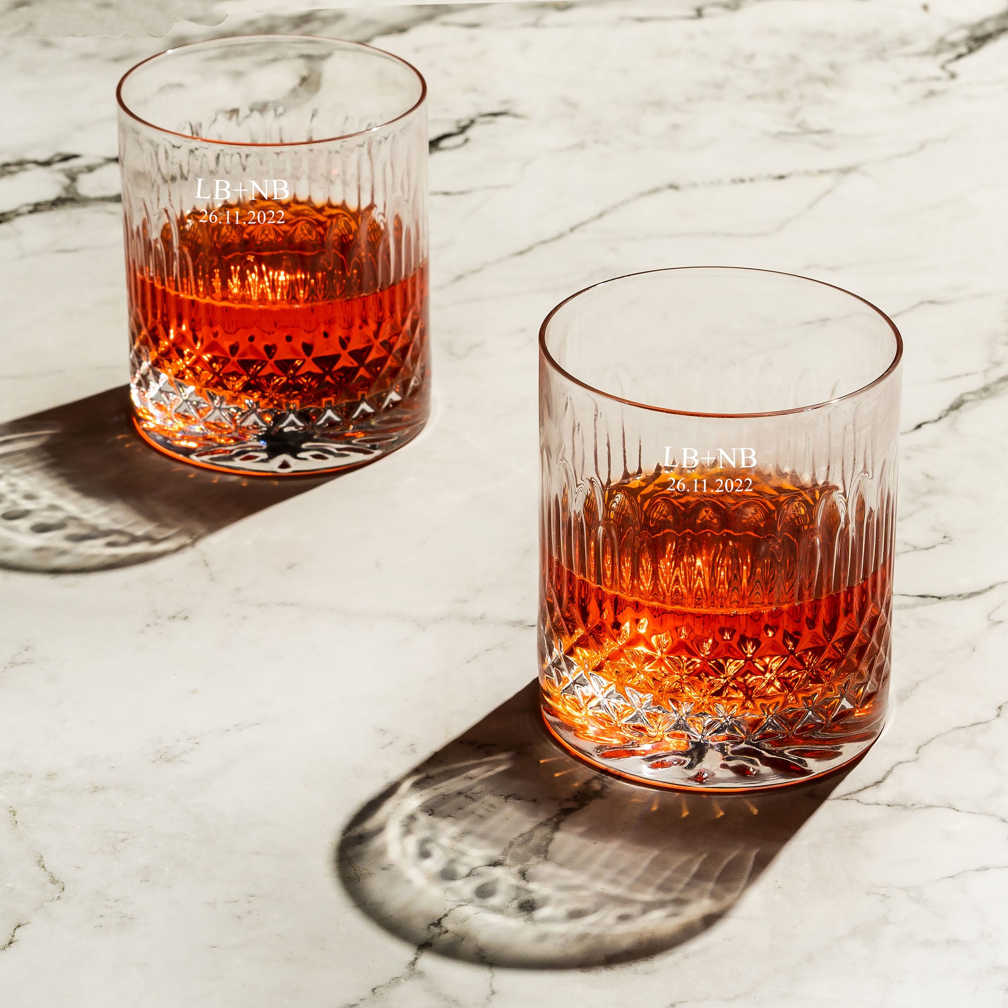 Personalised Whiskey Tumbler Glass - Set of 2