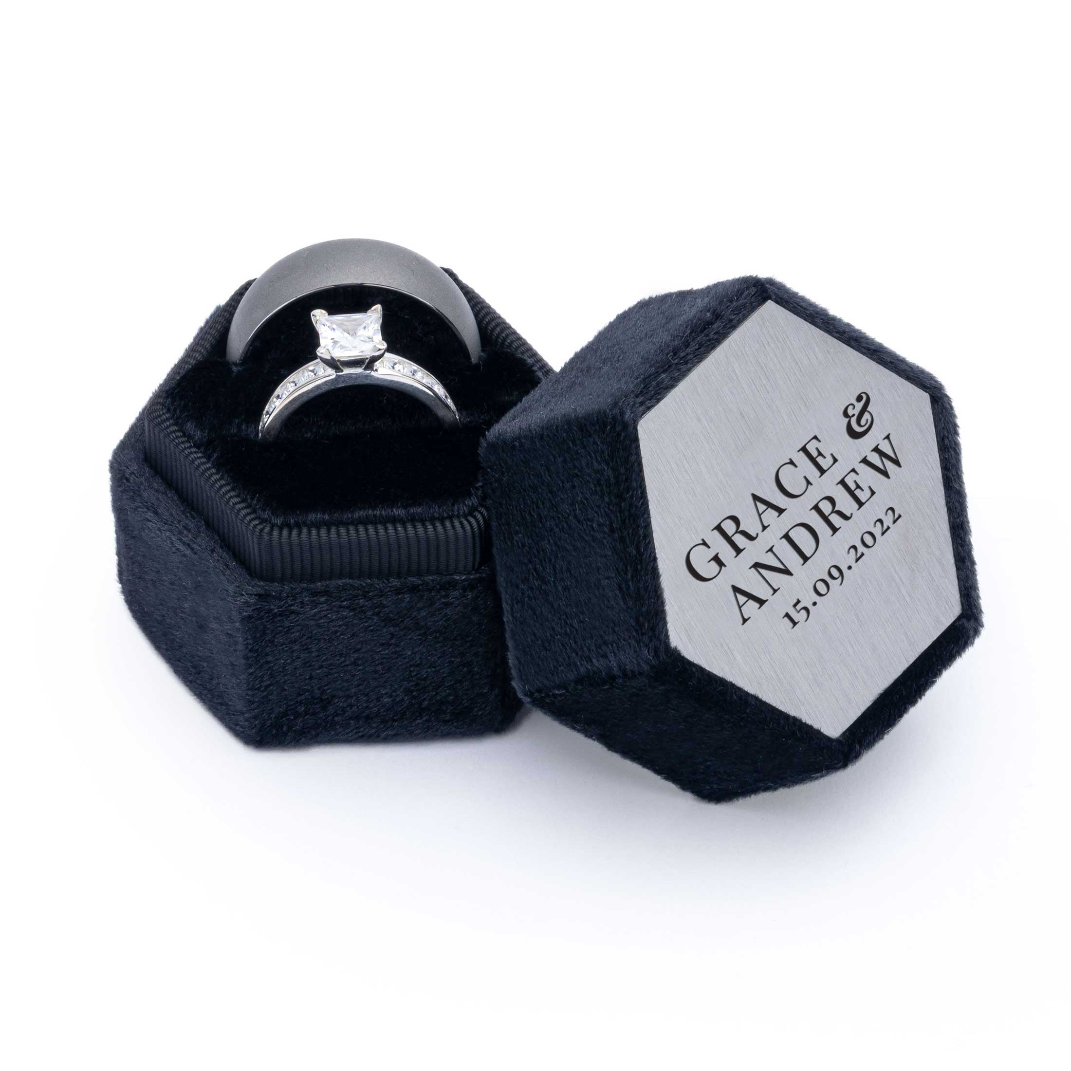 Velvet Personalised Ring Box
