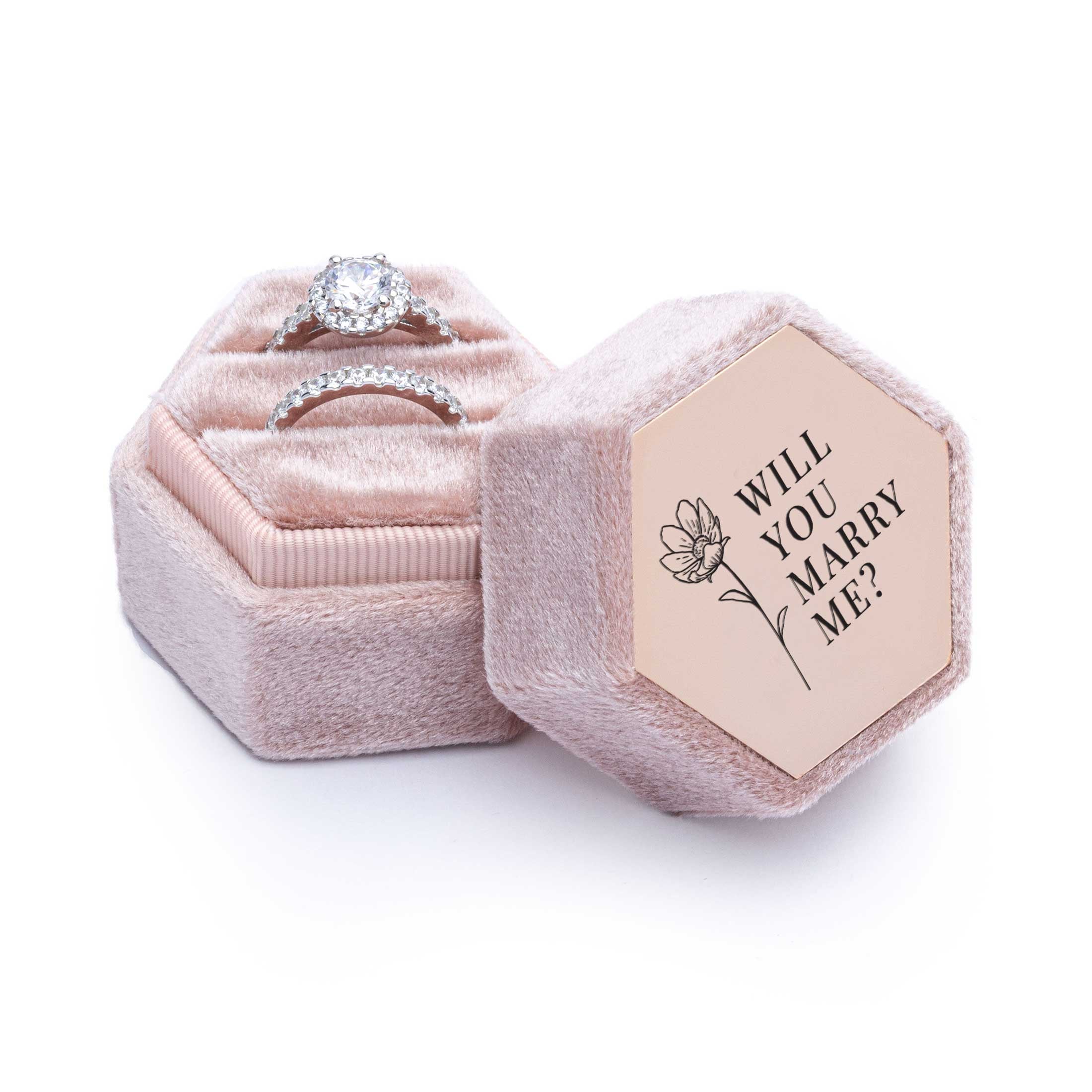 Velvet Personalised Ring Box