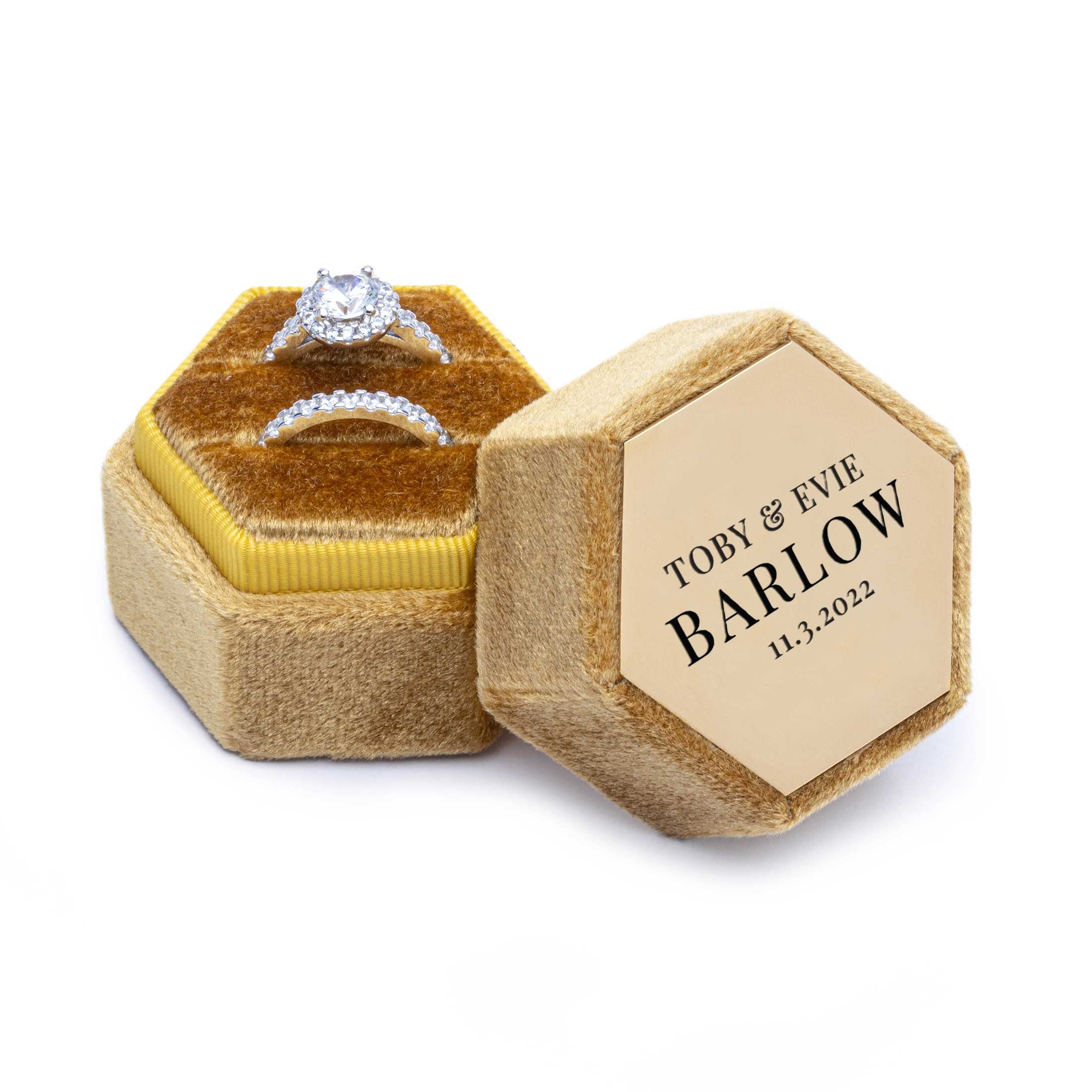 Velvet Personalised Ring Box
