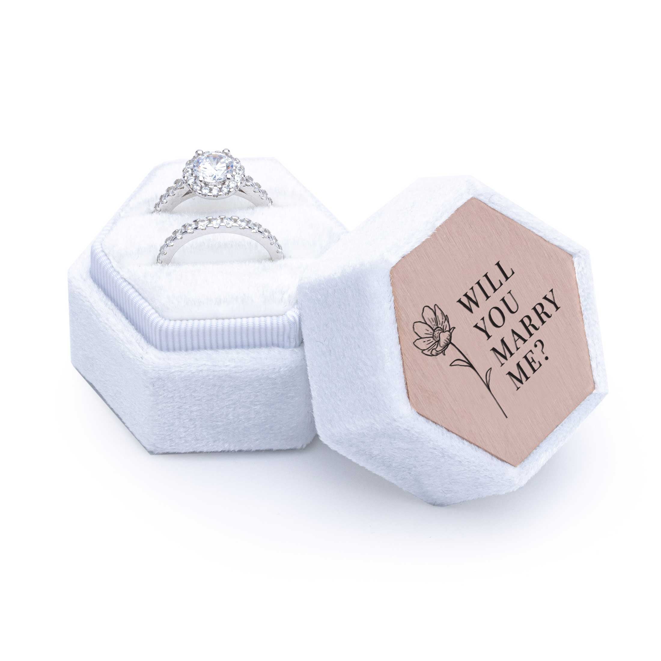 Velvet Personalised Ring Box