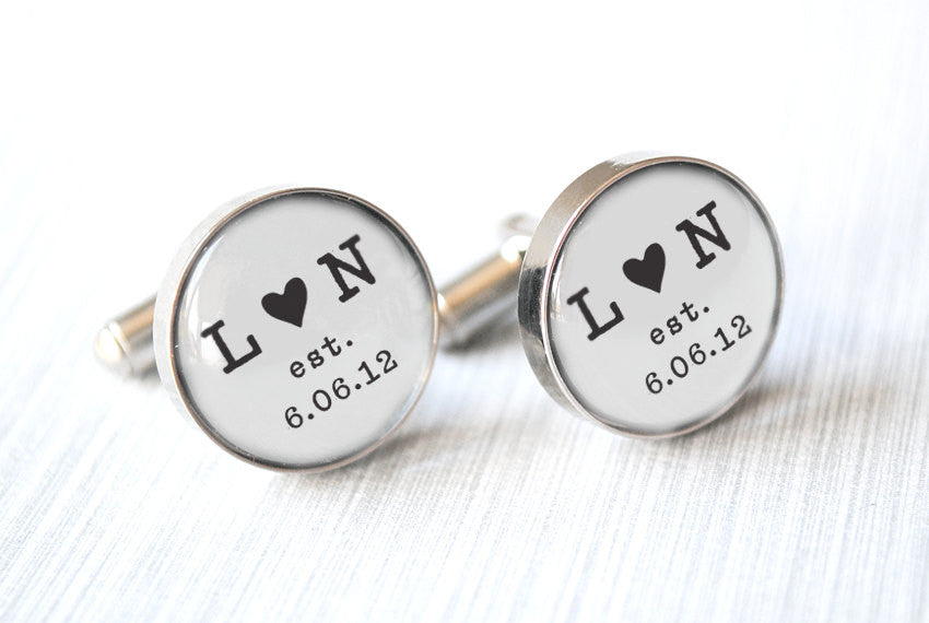 Personalised groom cufflinks - Alexa Lane