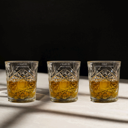 Engraved Whiskey Glass & Cufflinks Gift Set – Personalised Men's Gift Box