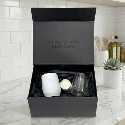 Personalised AM to PM Gift Set – Custom Insulated Coffee Cup & Engraved Wine Glass - Alexa Lane