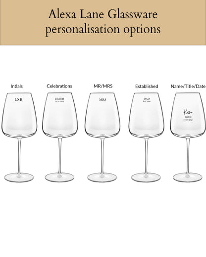 Personalised Red Wine Glass Bordeaux - Single