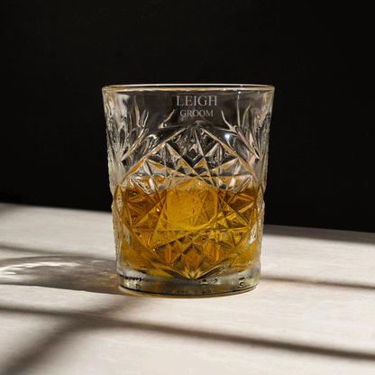 Engraved Whiskey Glass & Cufflinks Gift Set – Personalised Men's Gift Box