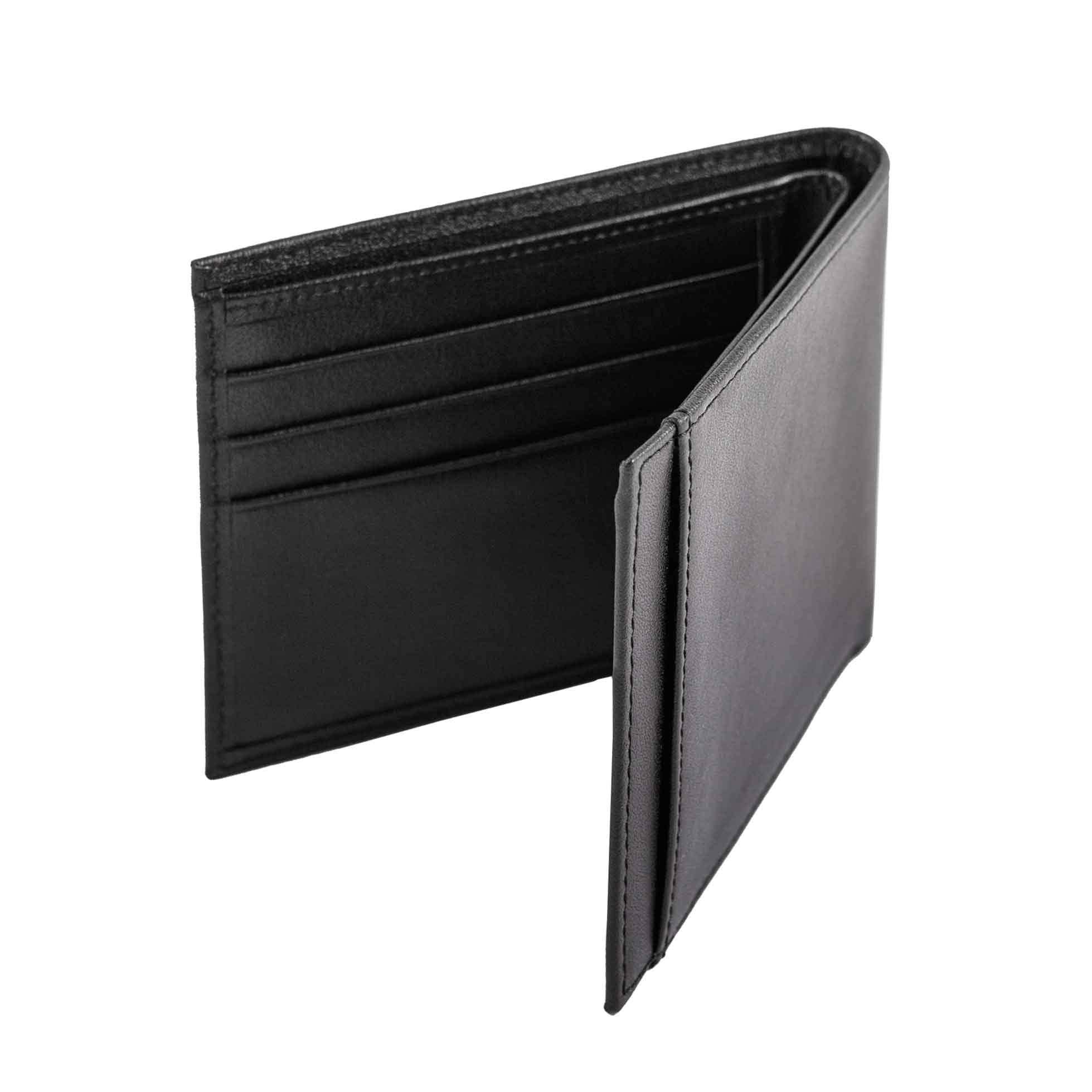 Black leather wallet with monogram - Alexa Lane