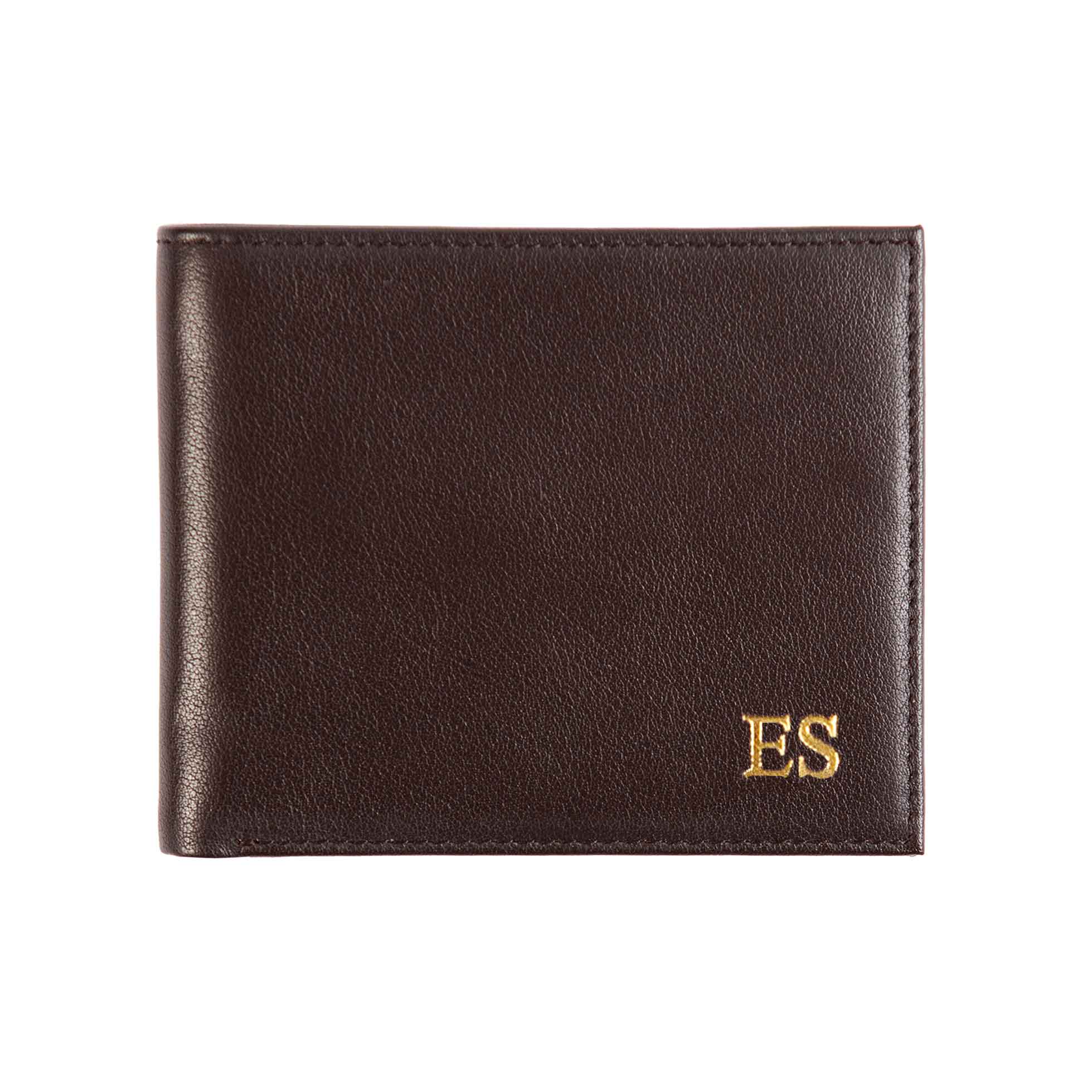 Genuine leather wallet with monogram