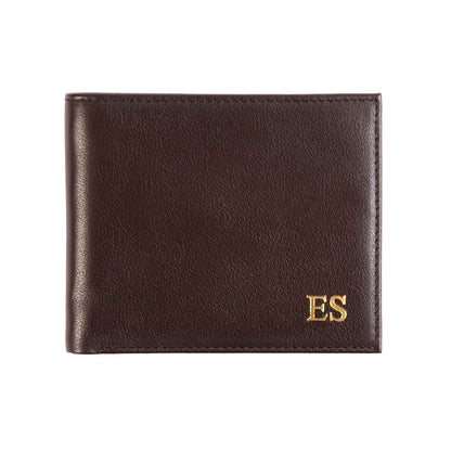 Genuine leather wallet with monogram