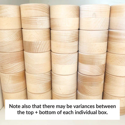 Personalised wooden ring box round
