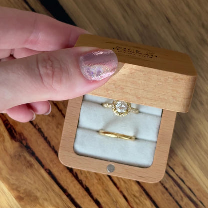 Personalised Timber Ring Box Square