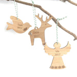 Personalised Christmas Decoration - choose from Reindeer, Dove and Angel designs - Alexa Lane