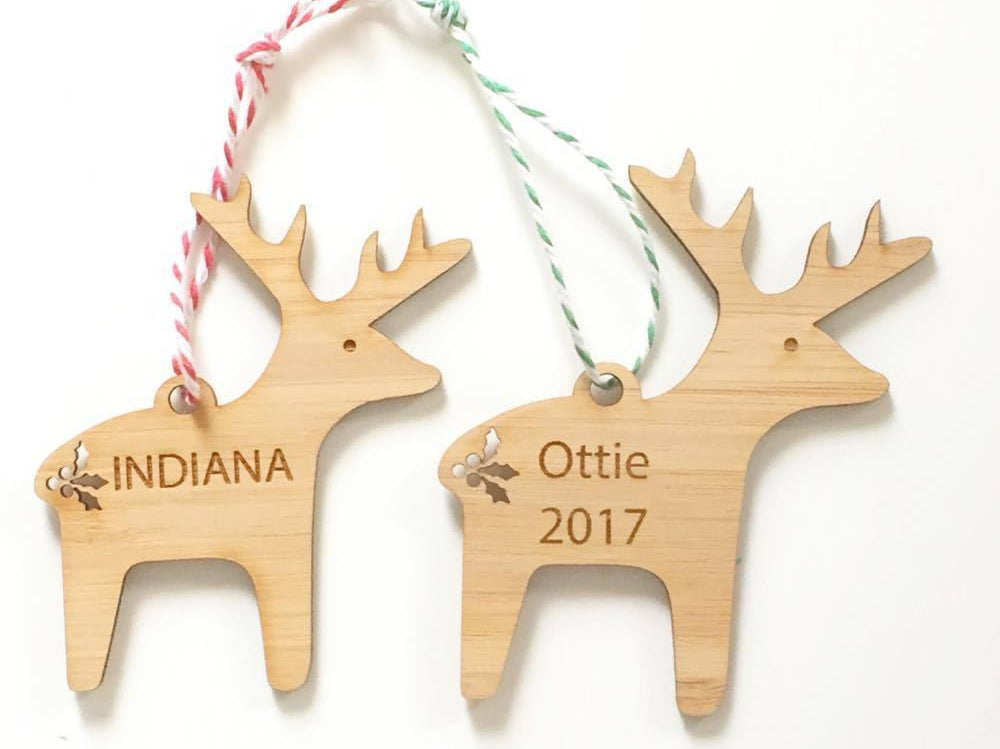 Personalised Christmas Decoration - choose from Reindeer, Dove and Angel designs - Alexa Lane