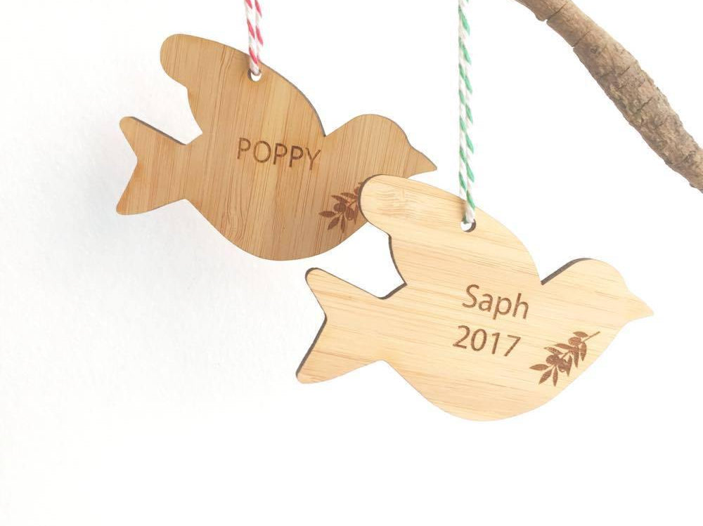 Personalised Christmas Decoration - choose from Reindeer, Dove and Angel designs - Alexa Lane