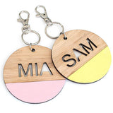 Custom bag tag or keyring round - Alexa Lane