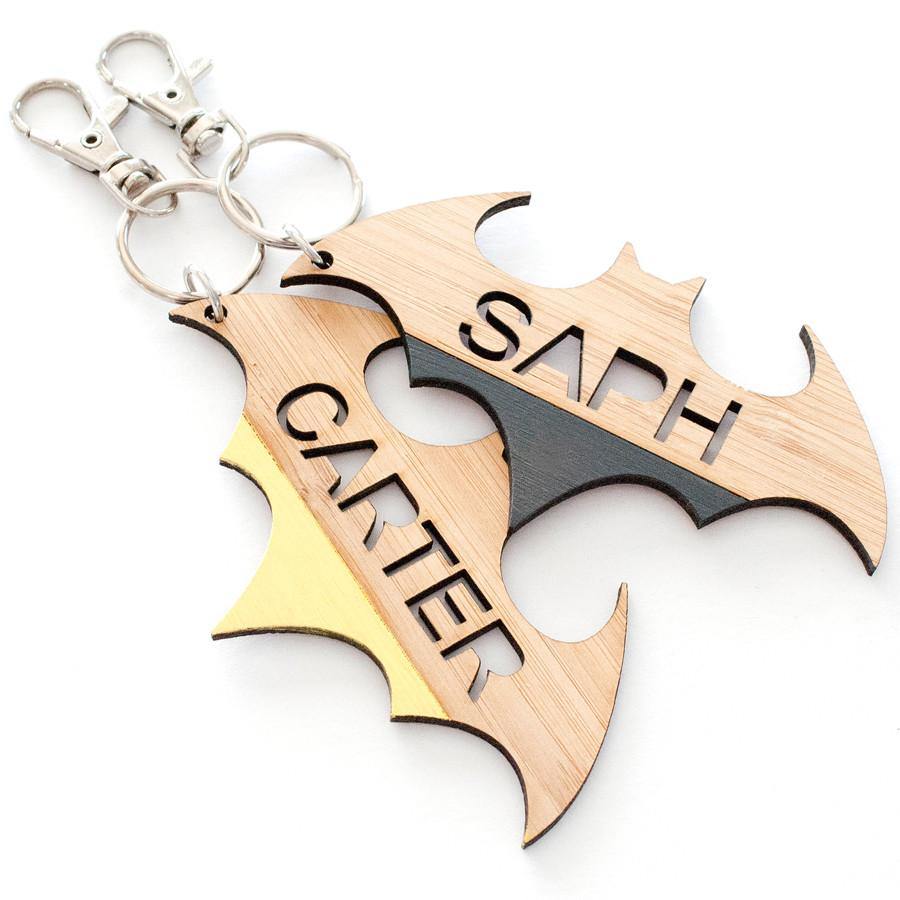 Custom name Bat wings bag tag and keyring - Alexa Lane