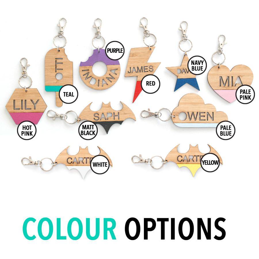 Custom name Doughnut bag tag and keyring - Alexa Lane