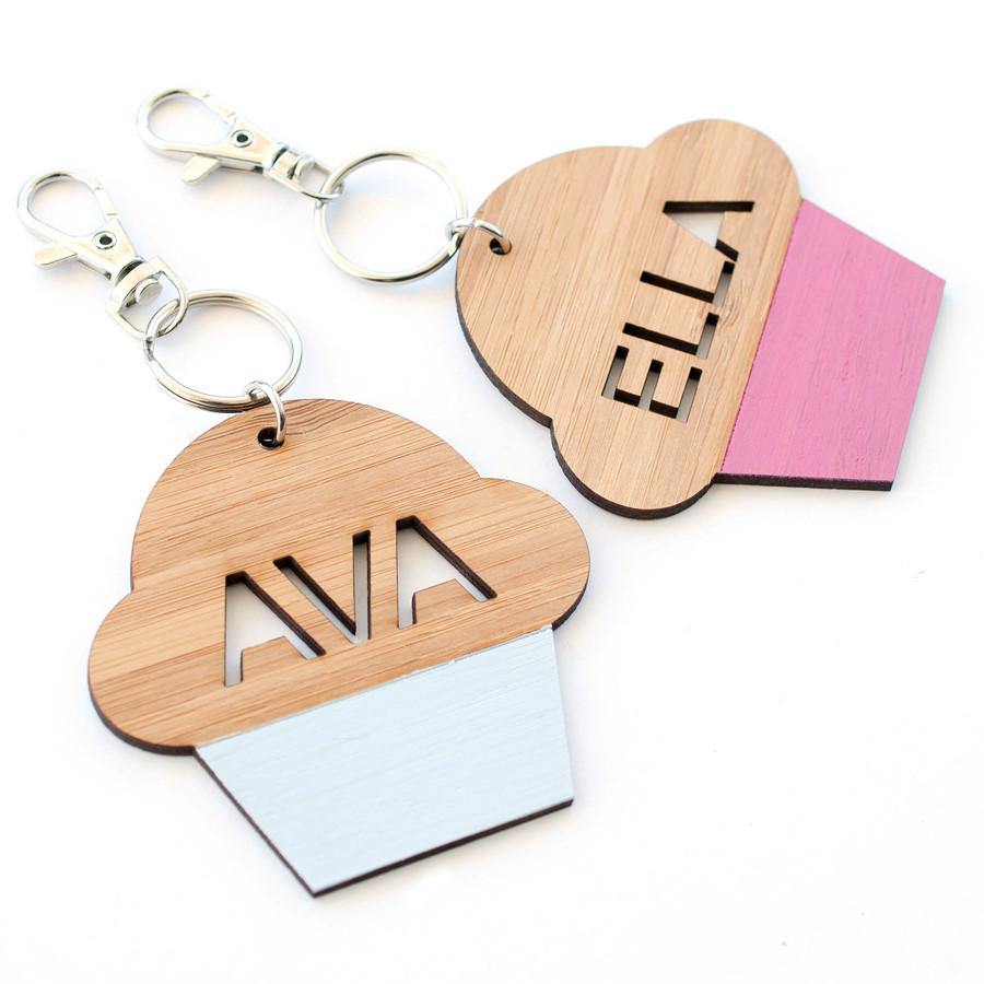 Custom name Cup Cake bag tag and keyring - Alexa Lane