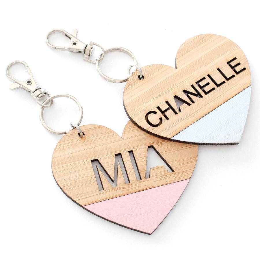 Custom name heart bag tag and keyring - Alexa Lane