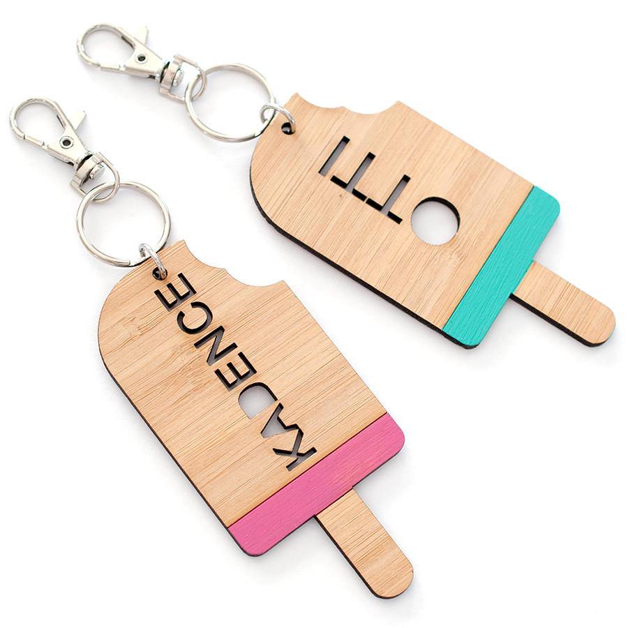 Custom name school bag tag and keyring Ice Cream - Alexa Lane