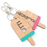 Custom name school bag tag and keyring Ice Cream - Alexa Lane