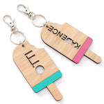 Custom name school bag tag and keyring Ice Cream - Alexa Lane