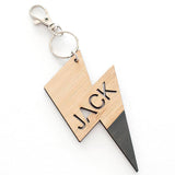 Custom name lightening bolt bag tag and keyring - Alexa Lane